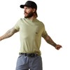 ARIAT Men's Rebar Cottonstrong American Bass T-Shirt, Desert Sage Heather,