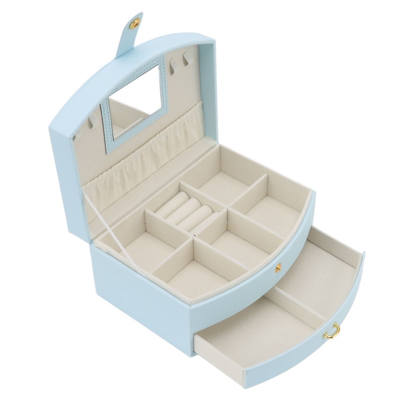 Travel Jewelry Case Portable 2 Layers PU Leather Jewelry Storage