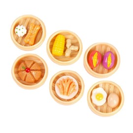 Kisangel 6Pcs Mini Food Model Realistic Miniature Steaming Food for Educational Decor Photography Props Mixed Styles for Creative Learning and Fun