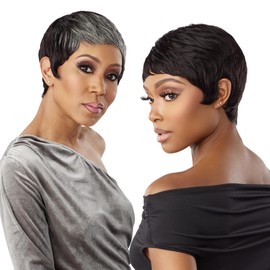 Sensationnel Empire Human hair wig - Salt and Pepper Evie contouring mesh cap wig - Empire wig Evie (HL1B/44)