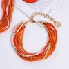 Coiris Multi Row Colorful Pearl Necklace with Large Circle Shell