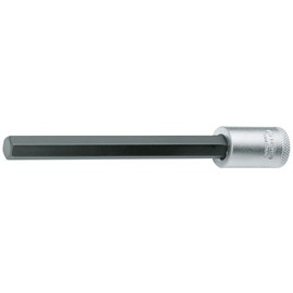 Gedore IN30L 1394355 Hexagon Long Bit Socket, 3/8, 0.2 inches (6 mm)