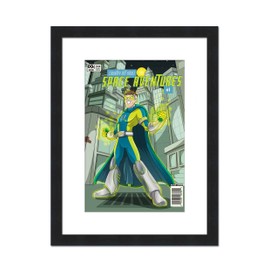CountryArtHouse Comic Book Frame Black Matted | Golden Age Comic Solid Wood Frame | 11.5"x15.5" | UV Acrylic with Acid Free White Matting | Wall Hardware