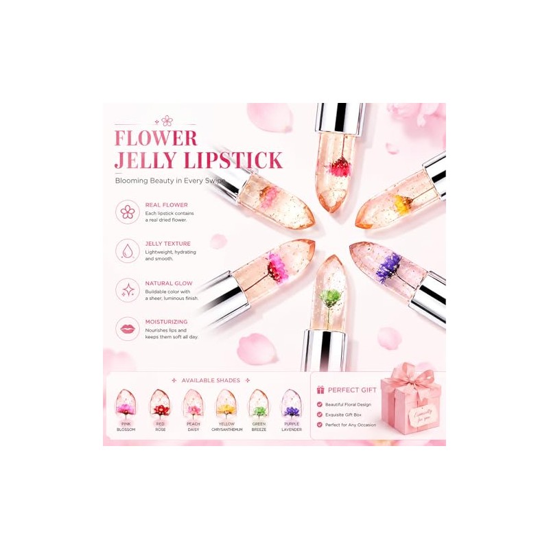 FirstFly - Juego de 6 lápices labiales nutritivos de larga