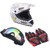 Helmet, Adult Motocross Dirt Bike Helmet Adjustable Sun Visor ATV