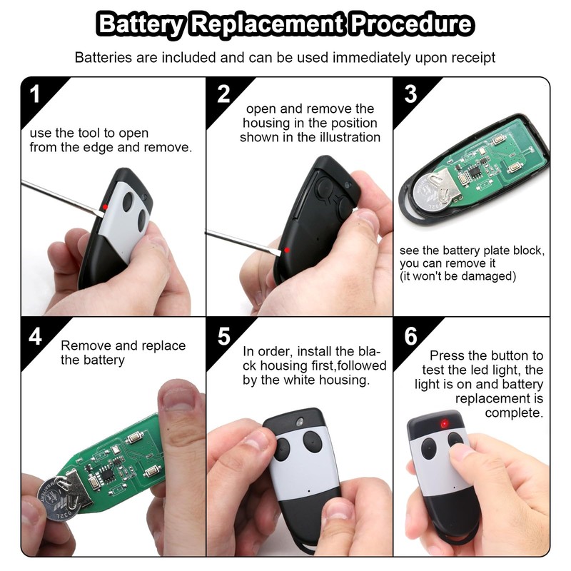 2 x Cardin S449 433.92MHz 2 Channel Replacement Remote Control