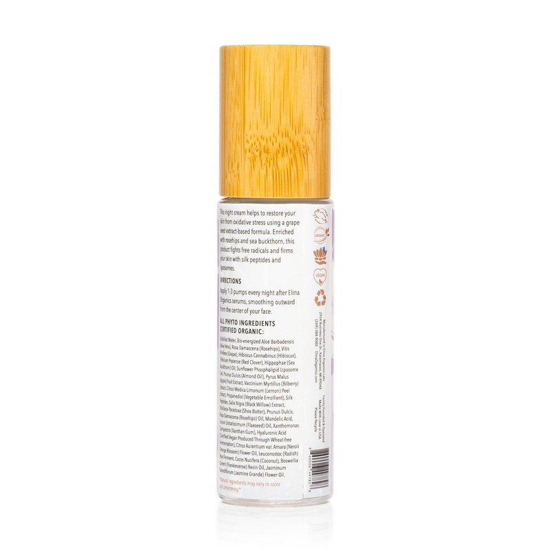 Elina Organics Super Antioxidant Night Cream, 2oz – Hydrating Night