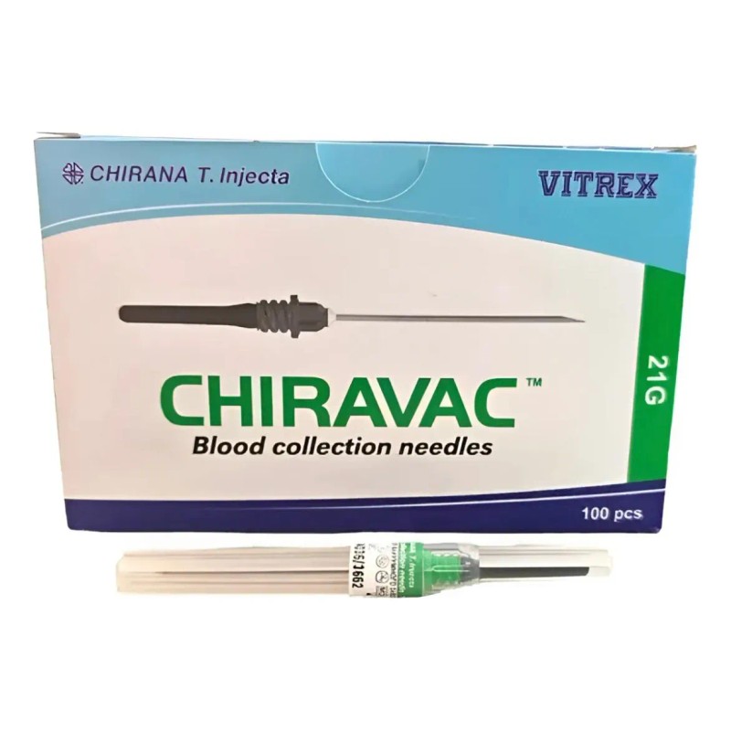 Aguja Chivarac 21g Compatible Con Bd Vacutainer Con 100 Pzas