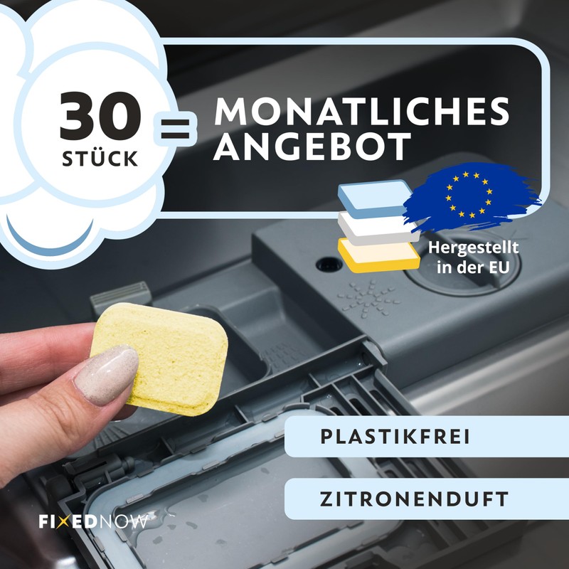 FixedNow Eco Dishwasher Tablets Without Plastic All in One [Pack