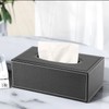 DRDGL Rectangular PU Leather Tissue Box Cover Holder, Minimalistic, Elegant