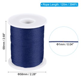 PATIKIL 1mm x 393feet Nylon String for Bracelets Braided Nylon Cord Nylon Thread for Wind Chime Beading Necklaces Blinds DIY Craft Jewelry Making, Dark Blue