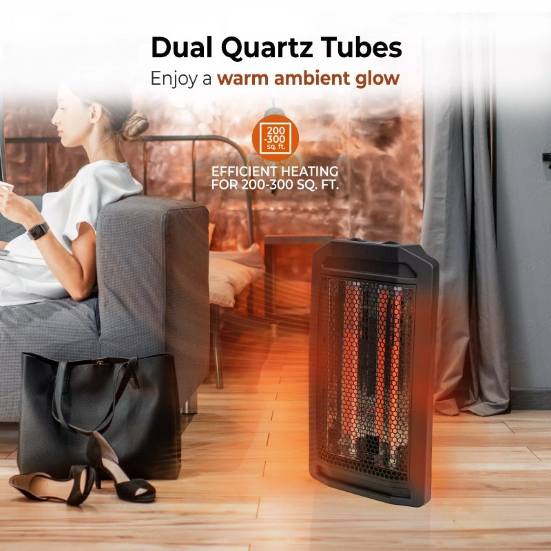 Comfort Zone 23" Indoor Quartz Tower Space Heater with Overheat