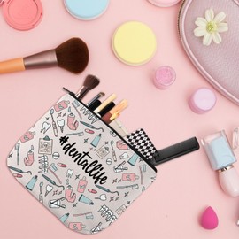 WSNANG Dentist Makeup Bag Dental Life Cosmetic Bag Dental Hygienist Zipper Pouch Dental Assistant Gift New Dentist Gift (Dental Life bag)