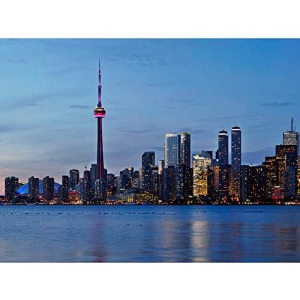 Jchmrt Toronto City Skyline Canada Cityscape Photo Art Print Canvas Premium Wall Decor Poster Mural