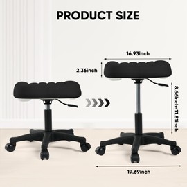 Ergonomic Adjustable Under Desk Footrest,Ottoman with Wheels