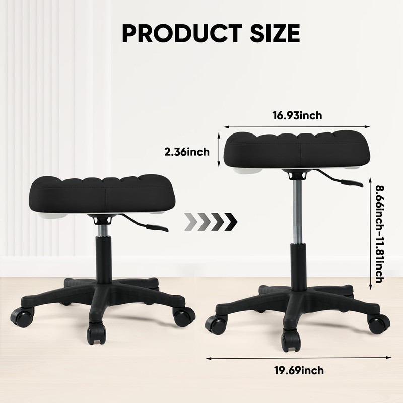 Ergonomic Adjustable Under Desk Footrest,Ottoman with Wheels