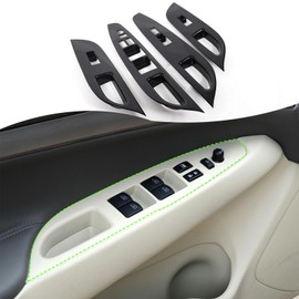 Moittellc Window Lift Switch Cover Compatible with Infiniti G37 2008-2013, Car Door Window Glass Lift Button Panel Trim Cover Decoration G25 G35 G37 Accessories (Gloss Black)