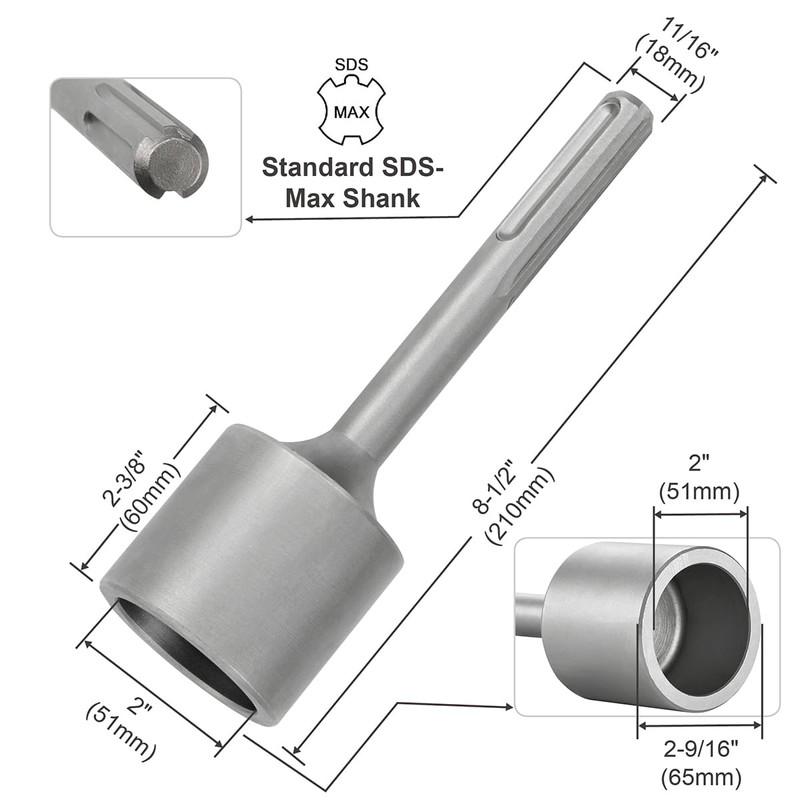 SPKLINE SDS-Max T-Post Driver for T Posts and Ground Rods,