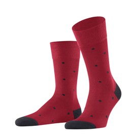 FALKE Men's Dot Socks Breathable Cotton Reinforced Men's Socks Fine Flat Seam for Pressure-free Toe Polka Dot Business Everyday 1 Pair, Red (Scarlet 8228)