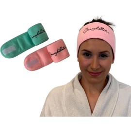Gracefullstar | 2 Stück | Gesichts-Kopfband für Damen, Make-up, Pflege und Sport, wiederverwendbar, aus Mikrofaser, verstellbar, für Spa, Yoga, Dusche und Pflege