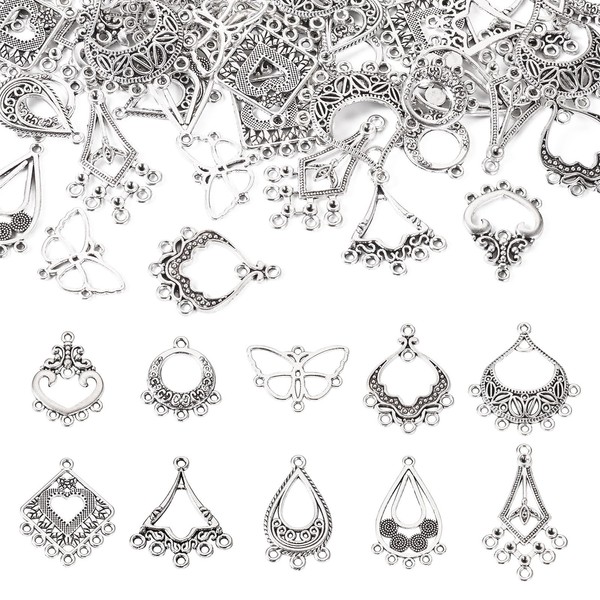 Spritewelry 60 Pcs Tibetan Antique Silver Chandelier Component Links Earring