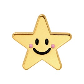 Cute Smile Star Enamel Lapel Pins Gold Star Pin Collar Hat Bag Shirt Clothing Brooch Novel Badge Gifts Jewelry (1 Piece, Smile Star)