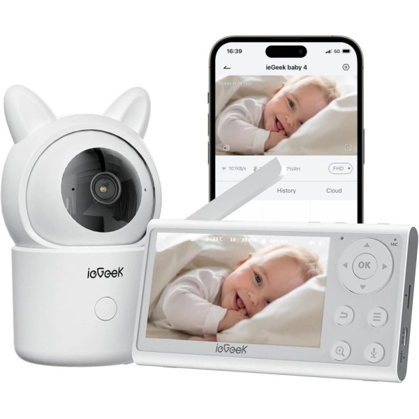 ieGeek Video Baby Monitor with Camera and Audio 1080P Monitor