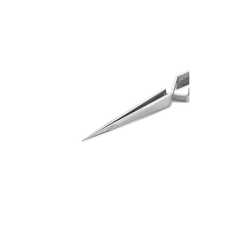 Huron Tweezers, Cross-Lock Straight Fine Point, 4.5"
