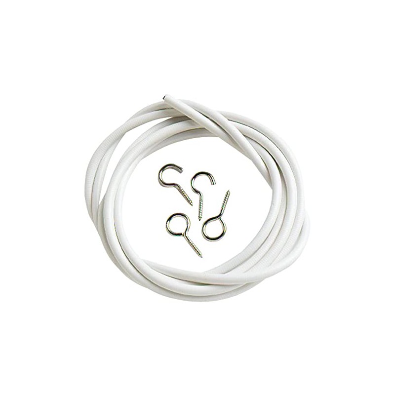 Merriway BH03868 Plastic Coated Curtain Wire with 2 Each Hooks