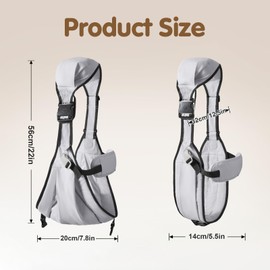 Baby Sling Carrier,Toddler Carrier, 2025 New Baby Sling with Waist Harness,Portable and Lightweight Sling,Non-Slip Hip Seat Carrying 25-60lbs(Grey)