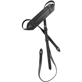 Ortega Guitars OSM-BK Standard Mandolinen Gurt weiches glattes Leder schwarz, 1,5cm Breit max. 170 cm Lang