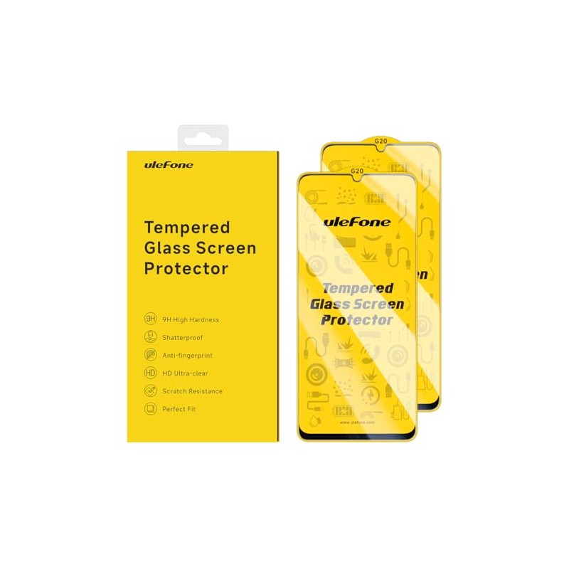 Ulefone Tempered Glass Screen Protector for Note 20 Series, 2-Pack