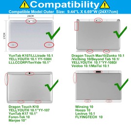 KATUMO Universal Case for 10 inch tablet, Case for AXETOP 10 Inch/Padgene 10.1/ Veidoo/PRITOM Tablet 10 /TOSCiDO Tablet 10 /QIMAOO 10.1 /YITAOERA 10.1,with Stylus Pen Shoulder Strap ﻿