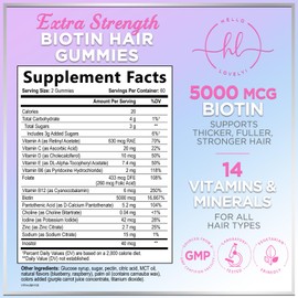 Hair Vitamins Gummies for Women for Hair Growth - with Biotin 5000 mcg, Vitamin E, C, & Zinc - Best Gummy Vitamin Supplement - Supports Faster Hair Growth & Stronger Nails, Berry Flavor - 120 Gummies