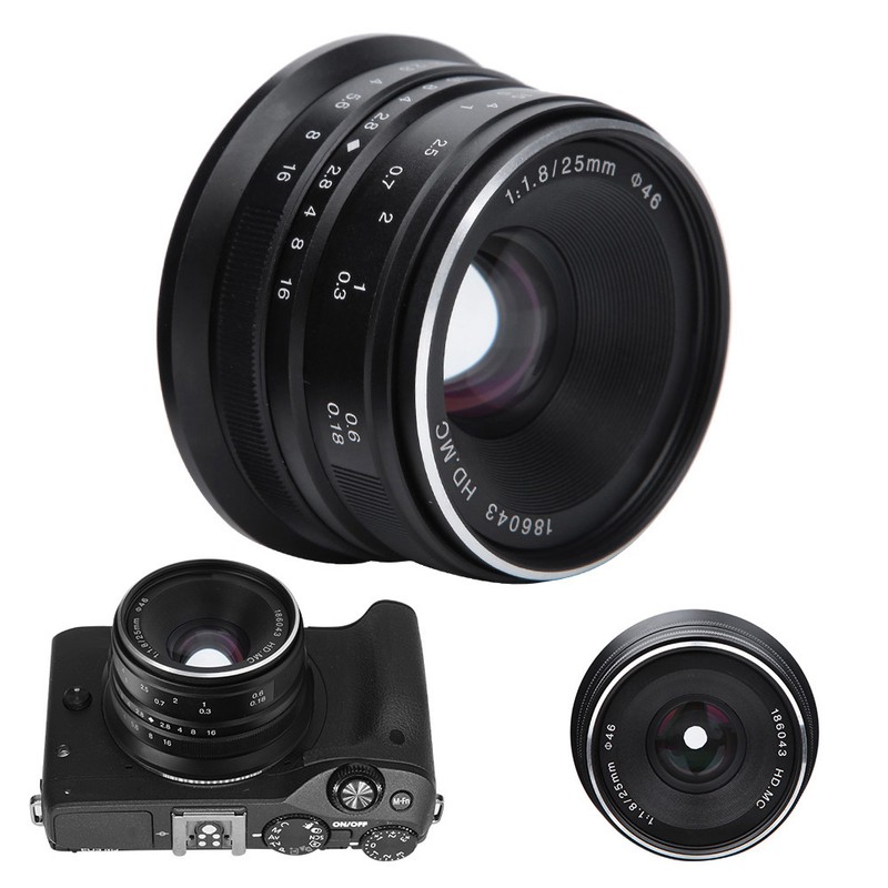 25mm F1.8 Manual Focus Lens for Fuji FX Mount Black