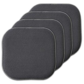 Sweet Home Collection 4 Pack Memory Foam Honeycomb Nonslip Back 16" x16" Chair/Seat Cushion Pad