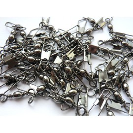 Phoxinus Black, American Snap Swivels Suitable for Carp, Pike and Sea Fishing (Size 6, 100 Pack)