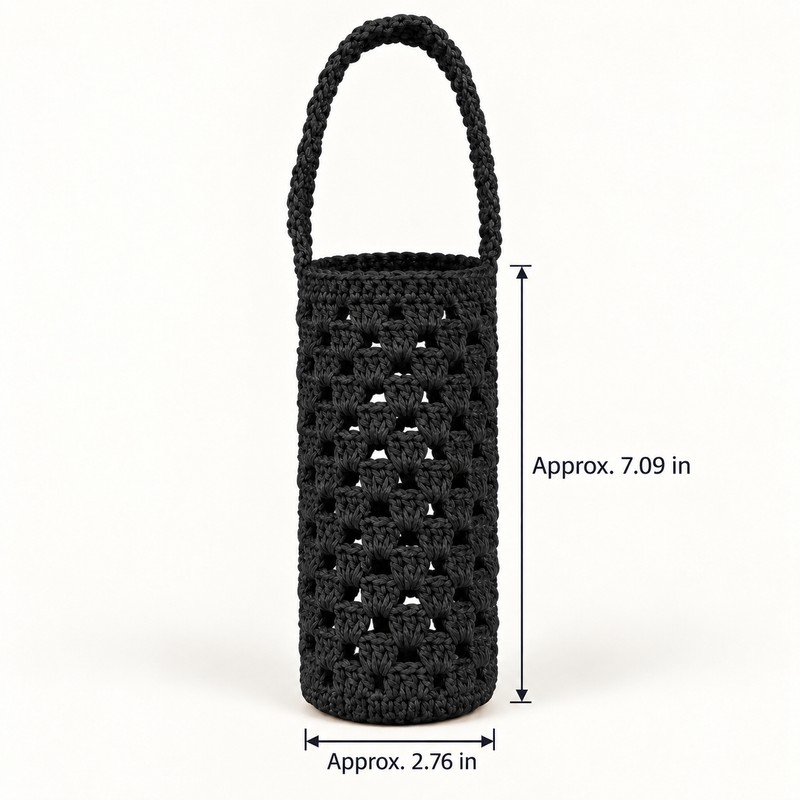 Crochet Water Bottle Holder for 400–600ml Bottles – Built-In Carry