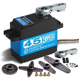 45KG Servo 1/10 Steering Servo High Torque Coreless RC Steering Servo Motor with Stainless Steel Gear Waterproof for 1/8, 1/10, 1/12 Scale Cars and DIY Projects (DS3245SG-180° Rotation)