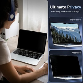 Magnetic Privacy Screen Protector Compatible with MacBook Pro 14 Inch (2021-2024, M1, M2, M3, M4), Removable Anti Spy Blue Light Glare Laptop Privacy Filter for Mac Pro 14in