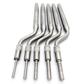 Dental Student Bone Spreading Osteotomes Straight and Curved Tip Mead Mallet Chisels Instrument 20 Pcs
