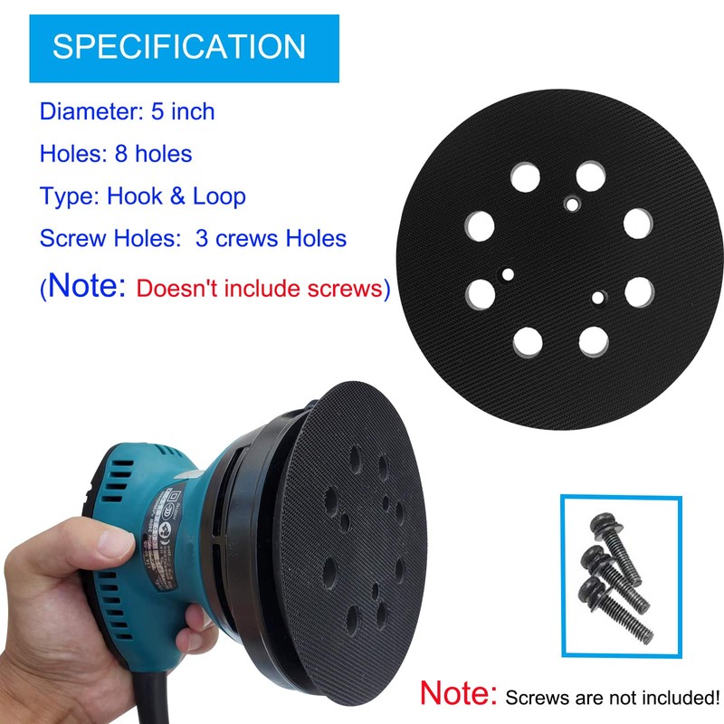 2 Pack 5 Inch 8 Hole Replacement Sander Pad for