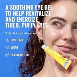 Good Molecules Yerba Mate Wake Up Eye Gel - Crema hidratante para debajo de los ojos con ácido hialurónico y cafeína, dirige las ojeras y la hinchazón
