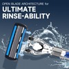 Premium Razor Handle with Crystal Gems, Chrome Finish, Blue 5-Blade