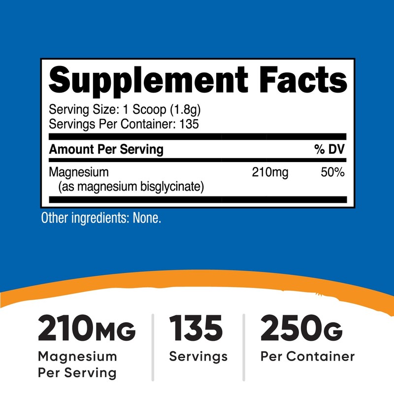 Nutricost Magnesium Glycinate Powder (250 Grams) (Unflavored)
