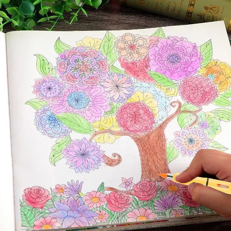 Colourful Eternal Pencil, Pencils with Eraser with 24 Interchangeable Heads,