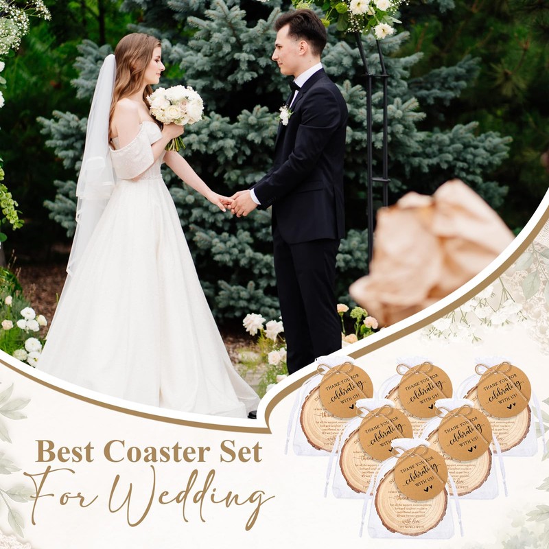 50 Sets Wedding Favor Gift for Guest Natural Pine Wood
