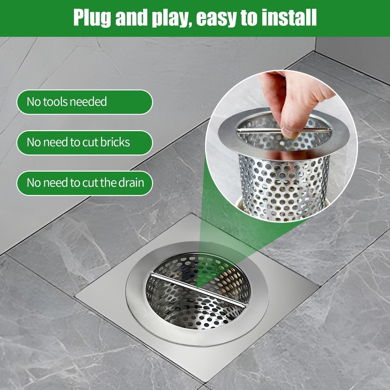 Commercial Floor Drain Strainer, 6'' Lip Diameter x 4" Tall