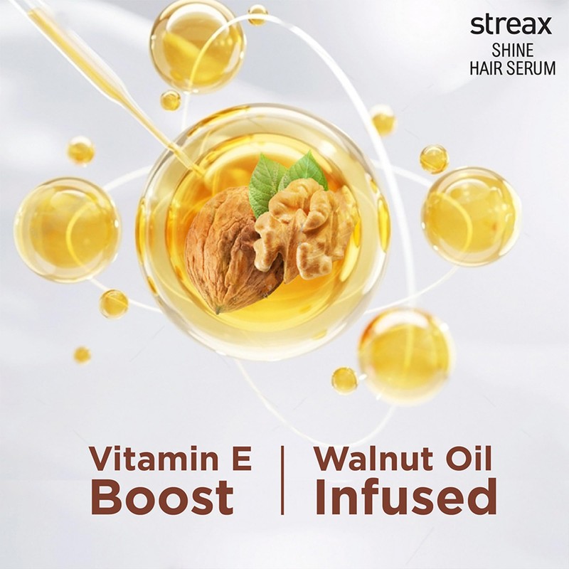 Streax Hair Serum Enriched with Walnut Oil Gives Frizz-free Satin