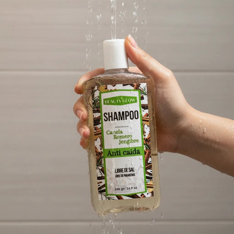 Shampoo Anticaída De Canela Jengibre Romero 500ml Bg